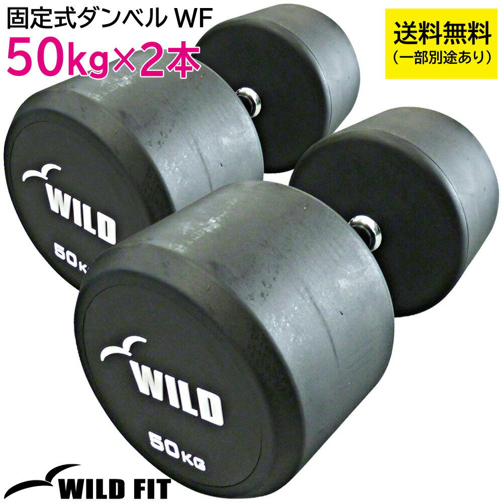 楽天ワイルドフィットネットショップ固定式ダンベル 50kg WF 2本セット 【代金引換不可】送料無料 ジムダンベル セット 筋トレ 2個セット トレーニング 腹筋 背筋 ベンチプレス [WILD FIT ワイルドフィット]