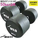 【ポイント10倍★4月1日限り】[WILD FIT ワイルドフィット] 固定式ダンベル 50kg WF 2本セット【代金引換不可】送料無料 ジムダンベル ウエイト 筋トレ　トレーニング 腹筋 背筋 ベンチプレス その1