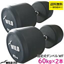 固定式 ダンベル 60kg WF 2本セット 【代金引換不可】送料無料 ダンベル セット ラバー 筋トレ 2個セット トレーニング 腹筋 背筋 ベンチプレス ジ...