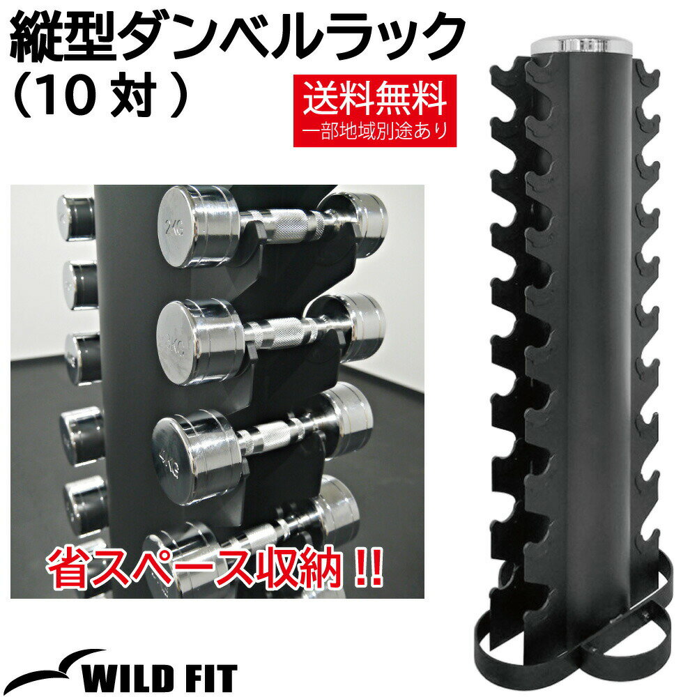 縦型ダンベルラック (10対)送料無料 収納 ダンベル トレーニング 固定式 省スペース [WILD FIT ワイルドフィット]