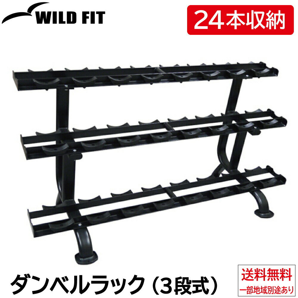 ダンベルラック 3段式 送料無料 ダンベル ラック 収納 トレーニング 24本 ウエイトトレーニング [WILD FIT ワイルドフィット]