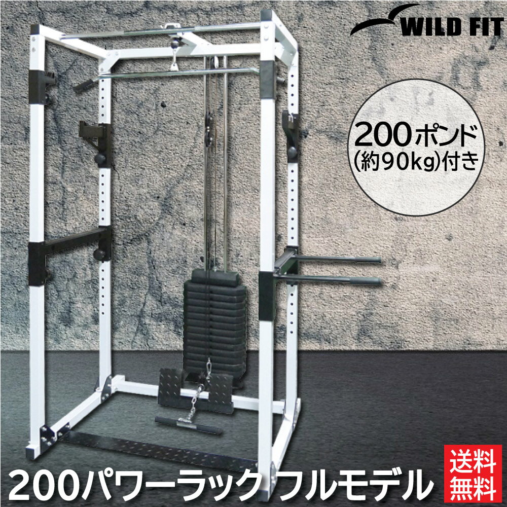 200パワーラック フルモデル送料無料 ディップス ベンチプレス トレーニングマシン ラットプルダウン スポーツ器具 懸垂 パワーラック バーベル ケーブル スミスマシン アタッチメント [WILD F…