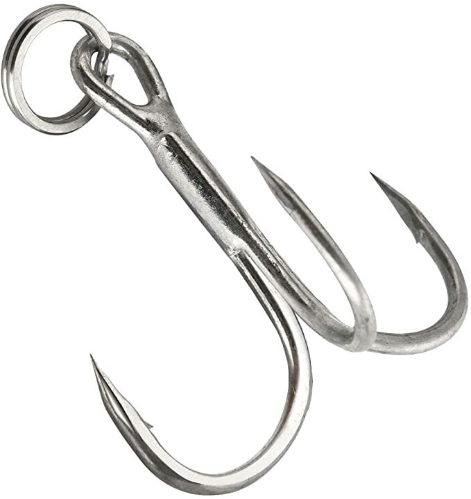 【送料無料】Wild Scene ルアー トリプルフック トレブルフック 20個セット 交換用スプリットリング付..