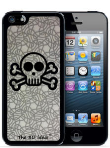 [The 3D idea] 3Dホログラムシート for iPhoneSE 5s/5 Skin SKULL スカル　ドクロ　骨 3D-SK-MSCプラスチック 背面 ステッカー シール