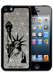 [The 3D idea] 3Dホログラムシート for iPhoneSE 5s/5 Skin USA　アメリカ 自由の女神 3D-SK-USA1プラスチック 背面 ステッカー シール