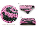 Black and Pink Flower, Crystal Case for iPhone4s ケース ブラック＆ピンクフラワー　花　Crystal Icing　デコ レーション ハード ケース【100円均一】(UP)