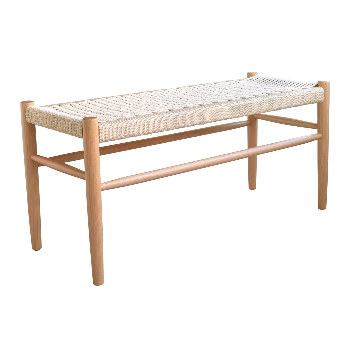 幅100cm 木製 ヨーロピアンビーチ材(ドイツ産ブナ材)使用 ペーパーコード ダイニングベンチ Bridge(ブリッジ)
