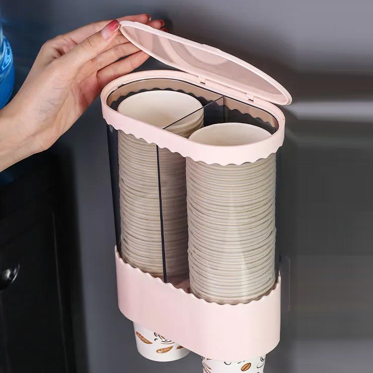 コップディスペンサー 紙コップホルダー カップスタンド 大容量 壁掛け カップ收納 使い捨てコップ用 ..