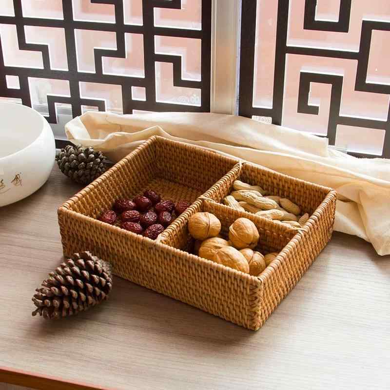 収納ケース 藤編み デスク収納 小物入れ 化粧品収納 卓上収納 玄関収納 バスケット リモコン 文具 イヤ..