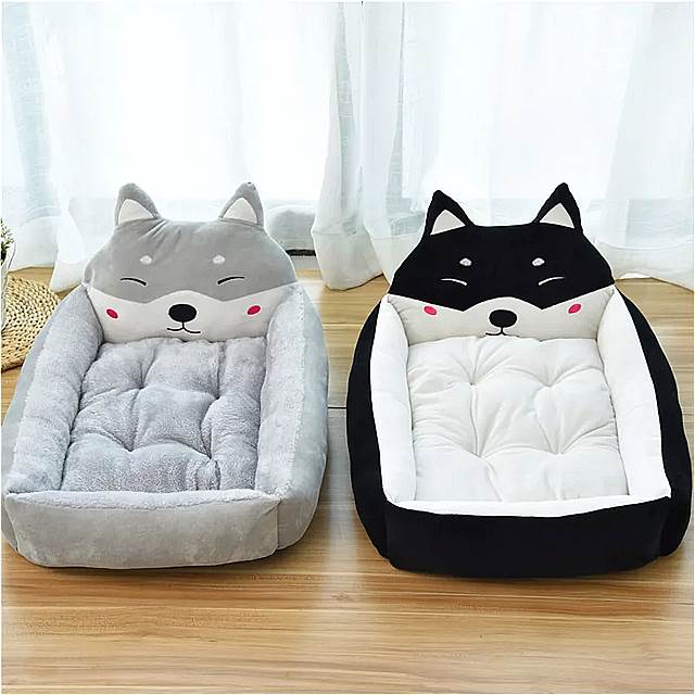 乐天商城 - ペット 用の柔らかく 通気性 のある 猫 の ベッド 小型 犬 と中型 犬 用 の 猫 の巣 漫画 のカー ペット 洗える