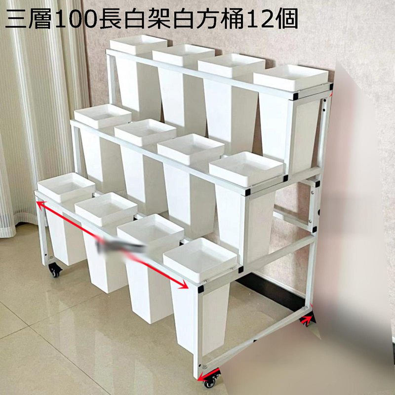 乐天商城 - 車輪付き フラワーディスプレイスタンド 多段 バケツ付き 金属製 植物スタンド 花棚 高耐久 移動簡単 シェルフ フラワーカート パティオガーデン リビングルーム 花屋用 パティオガーデン用