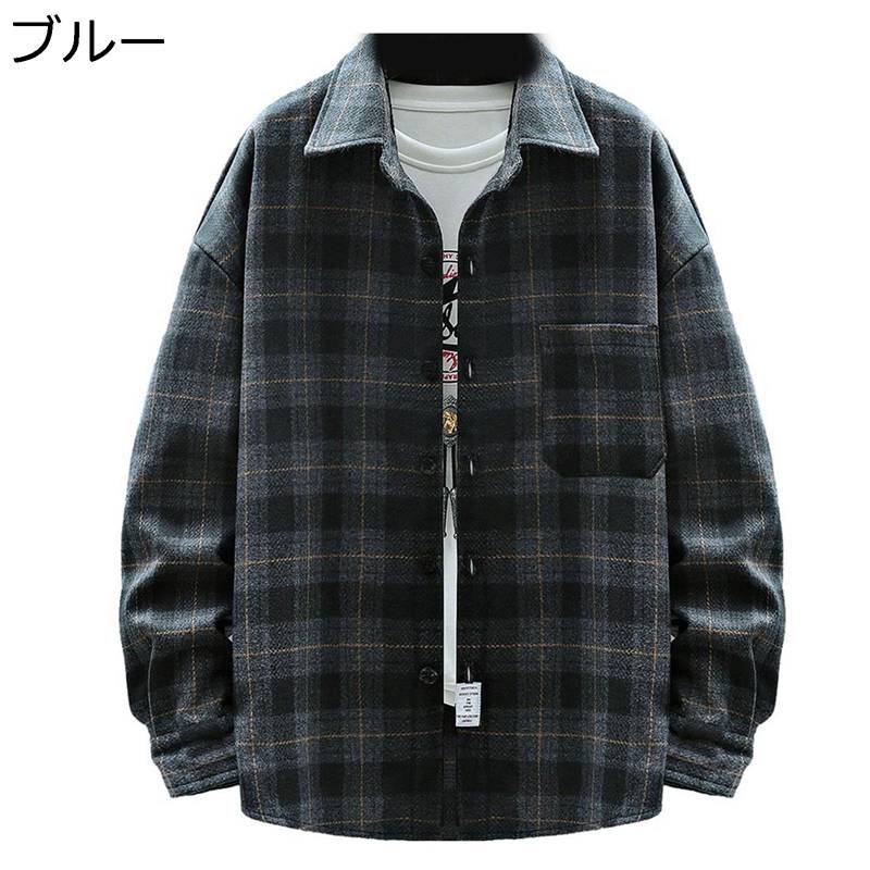 乐天商城 - 胸ポケット 厚手 防風性 防寒性 ボタン オーバーサイズ ビッグシルエット 春秋 保温性 柔らかい 通気性 アウター 上着 カジュアル レトロ デイリー