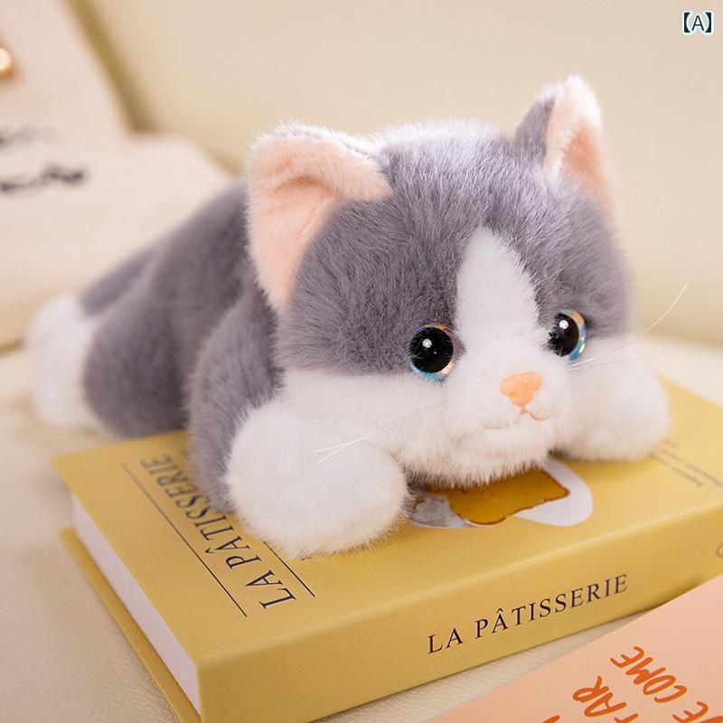 樂天商城 - 動物 ぬいぐるみ かわいい かわいい 猫の 人形 シミュレーション ぬいぐるみ 子供の 贈り物 女の子 睡眠 枕