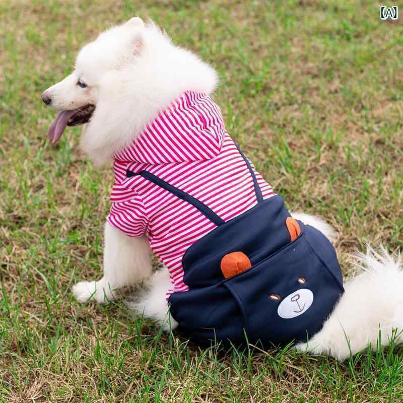 乐天商城 - 大型犬 犬服 おしゃれ ペット 大型 犬と 小型 犬の 秋冬 厚手 四本 足の 服 ハスキー サモエド 中型 ゴールデンレトリバーの ストライプの