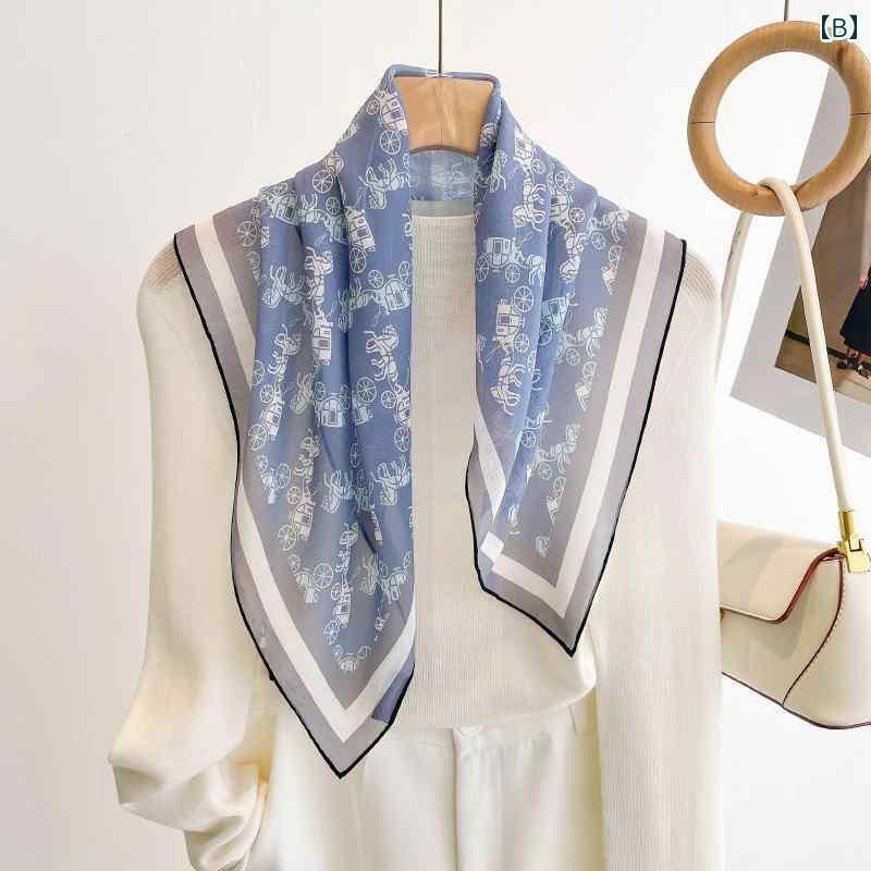 スカーフ エレガント レディース シルクス モール スクエア スカーフ ウール レディース 2025 春 ネクタイ 高級 マルベリー シルクスカーフ