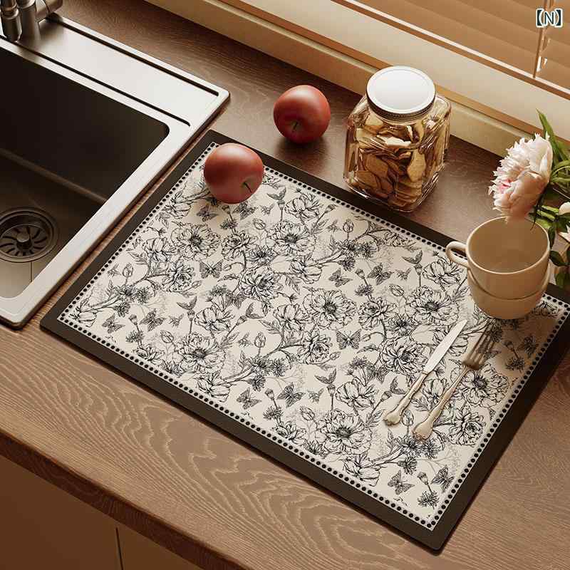 キッチン コースター ウォーターカップ デスクトップ カウンタートップ ホットミルク コーヒー スープ 紅茶 ワイン お湯 断熱 多機能 速乾 水切り 吸水