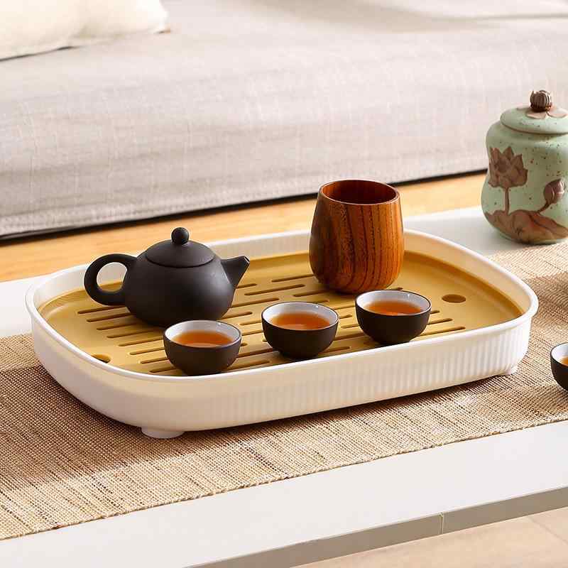 乐天商城 - トレイ 水切りトレー カップ コップ グラス 茶器用 長方形 小型 プラスチック製 貯水 水受け 家庭用 シンプル モダン 北欧風 木目調 リビング 卓上 キッチン