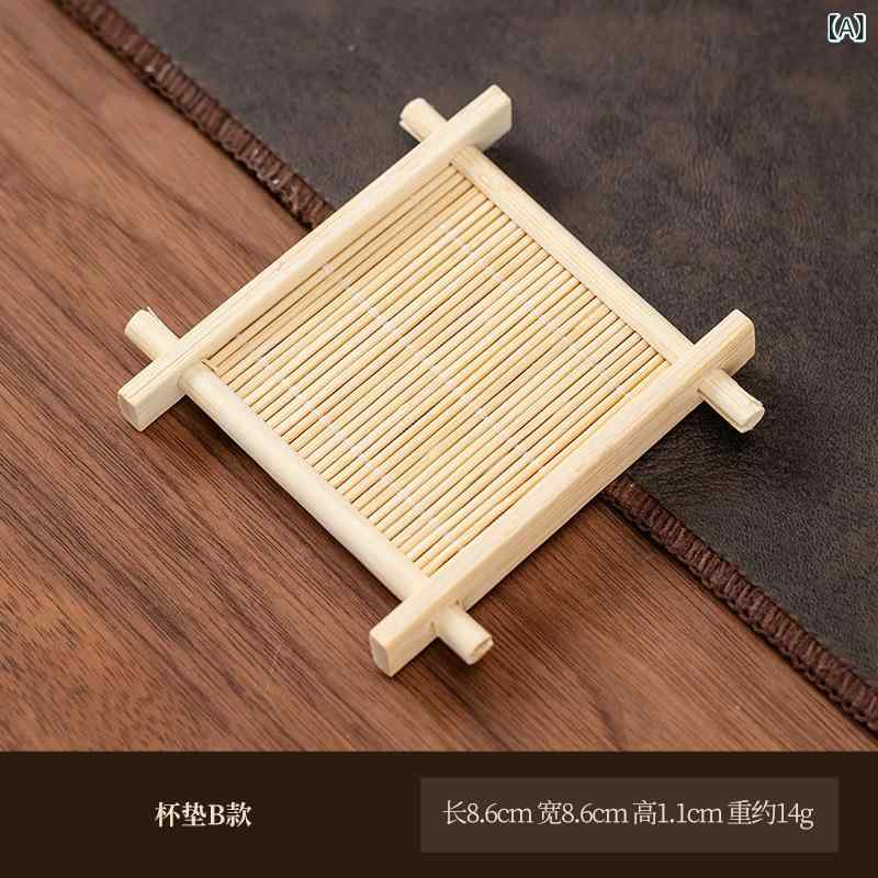 乐天商城 - コースター 北欧 おしゃれ テーブルウェア キッチン雑貨 木製 布 PVC 井桁 楠 竹 茶 カップ マット 家庭用 工夫 茶器 部品 竹 質 角形 円形 茶 カップ マット 断熱 マット カップホルダー