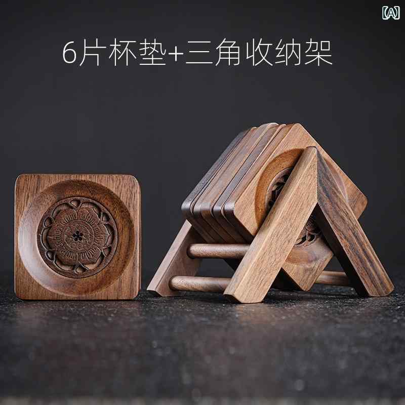コースター ウォーターカップ デスクトップ 木製 ホットミルク コーヒー スープ 紅茶 ワイン お湯 茶道 断熱