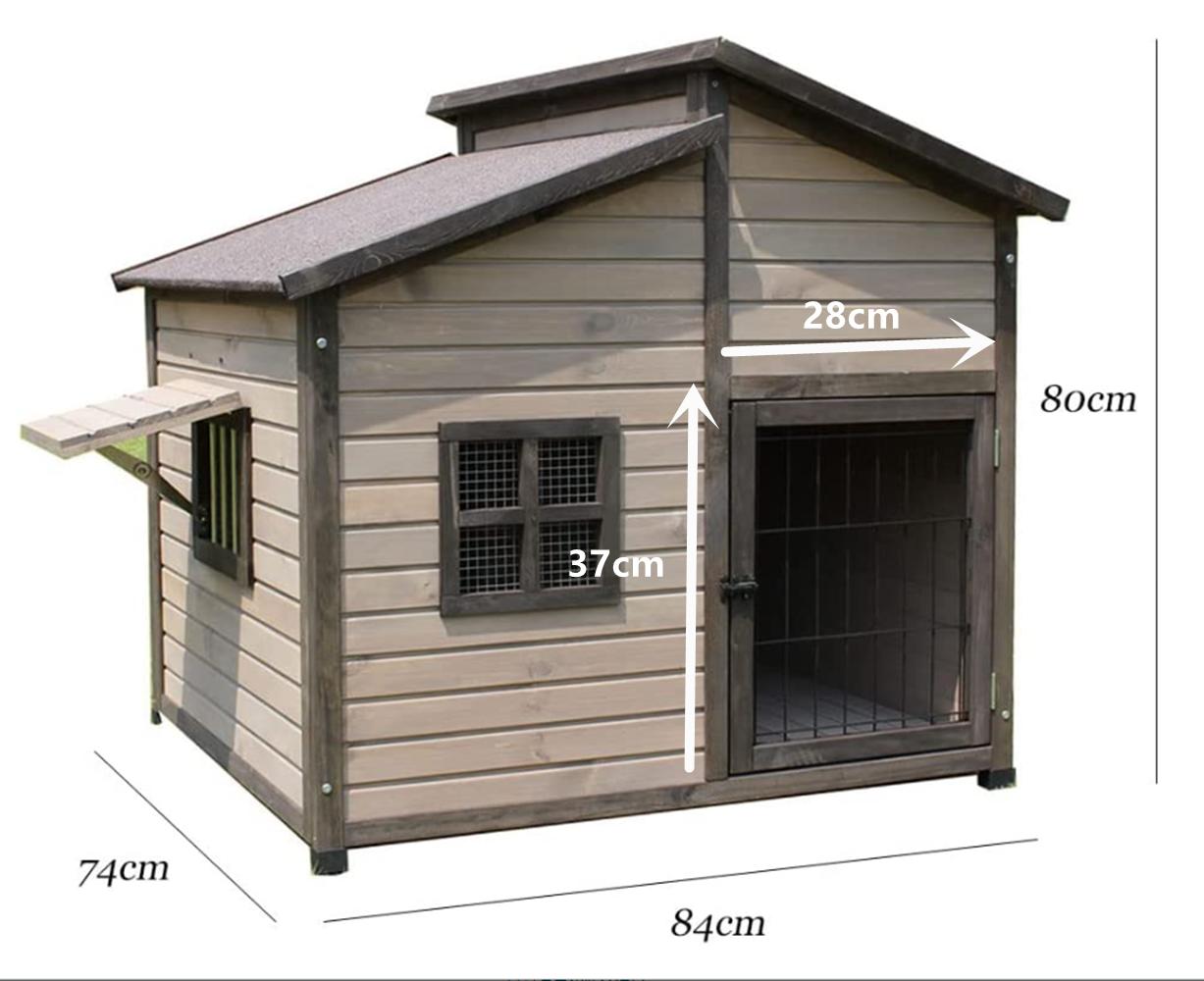無垢材の犬小屋 屋外の木造犬小屋 大型犬小屋 屋外防水犬小屋