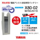 【即納・YAMAHAヤマハ 電動自転車バッテリー 90793-25119 (X80-02) (2.9→5.2Ah)電池交換・往復送料無料・6ヶ月間保証付・ケース洗浄無料サービス】