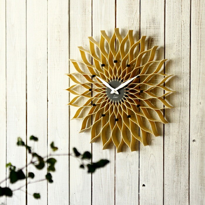 壁掛け時計 おしゃれ 掛け時計 北欧 かわいい オシャレ かけ時計 壁時計 ウォールクロック 丸 花 大きい インテリア時計 ナチュラル ホワイト リビング ウォールデコ モダン 50cm