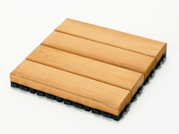 ウッドデッキ匠 樹脂ジョイント付 30cm×30cm×厚み4cm（色：パイン）【12枚以上1枚単位で必要数購入可能..