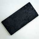 印傳屋 インデンヤ 長財布(カード入れ 札入れ)財布 ブラック レディース【中古】Bランク プレゼント