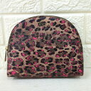FURLA フルラ ヒョウ柄 ポーチ ピンク ブラウン レディース【中古】Bランク プレゼント