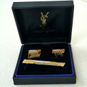 YSL イヴサンローラン ネクタイピン カフリンクスセット ゴールド シルバーカラー メンズ アクセサリー【中古】Bランク ギフト プレゼント