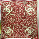 CHANEL シャネル 100% シルク スカーフ 花柄 ココマーク レッド イタリア製 レディース【中古】Bランク ギフト プレゼント