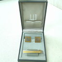 dunhill ダンヒル カフリンクス ネクタイピン セット シルバー ゴールド カラー アクセサリー メンズ【中古】Bランク ギフト プレゼント
