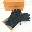 LOUIS VUITTON ルイヴィトン ダミエグラフィット レザー グローブ フランス製 レディース【中古】Cランク ギフト プレゼント
