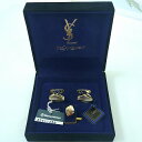 YSL イヴサンローラン カフリンクス ネクタイピン ゴールド シルバーカラー メンズ【中古】Bランク ギフト プレゼント