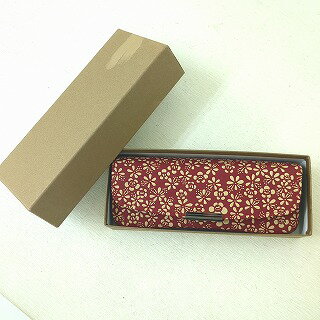 INDEN-YA 印傳屋 インデンヤ Hメガネケース ハードタイプ レッド 鹿皮【中古】Aランク ギフト プレゼント
