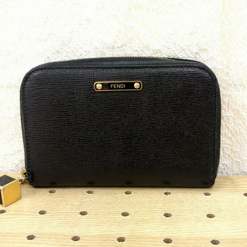 FENDI フェンディ コインケース 小銭入れ ブラック イタリア製 レディース【中古】Cランク ギフト プレゼント