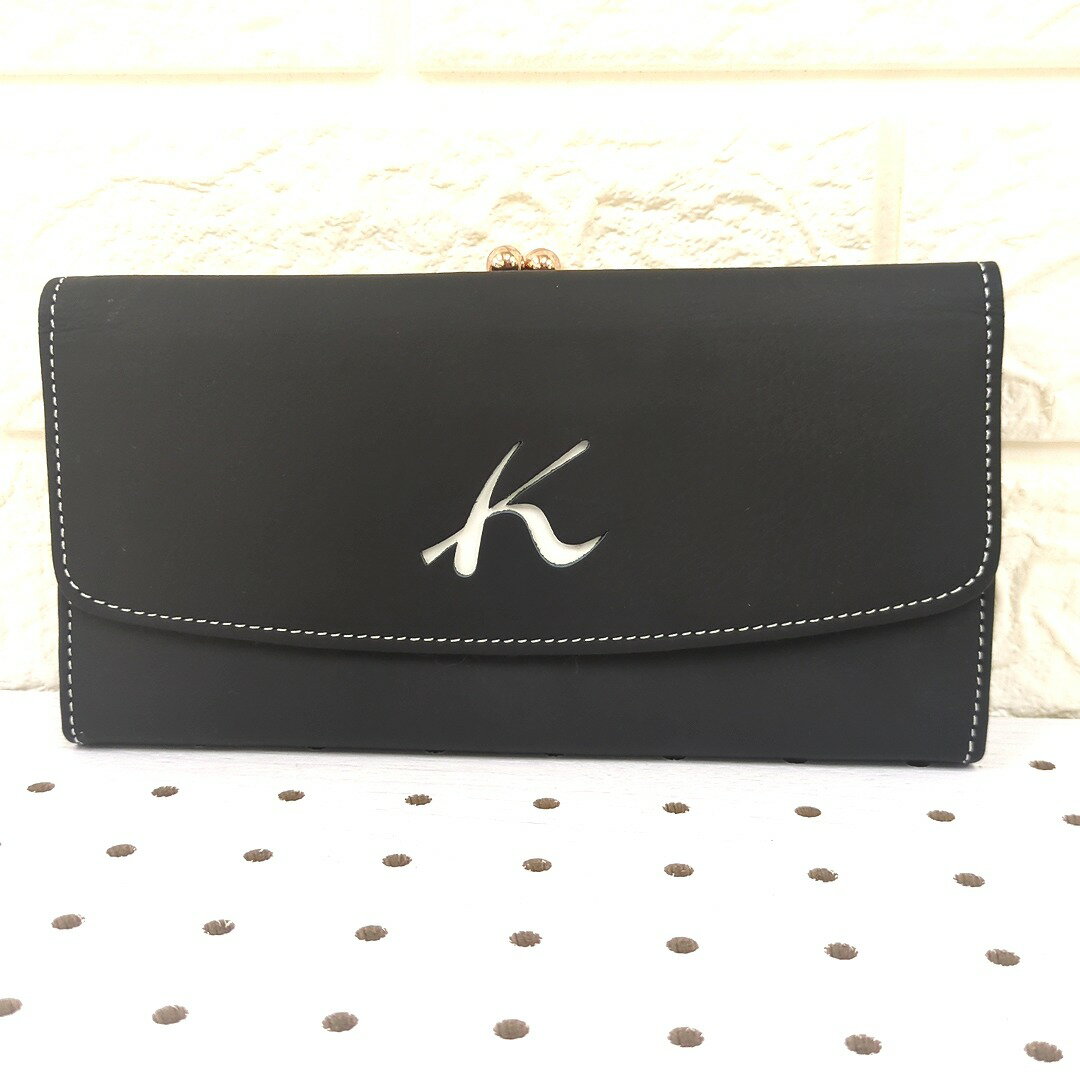 kitamura キタムラ 長財布 がま口 レザー ブラック 財布 レディース【中古】Bランク ギフト プレゼント