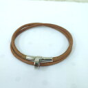 HERMES エルメス ドゥーブルケリー チョーカー ブレスレット ブラウン シルバーカラー アクセサリー レディース 【中古】Cランク ギフト プレゼント