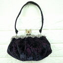 ANNA SUI アナスイ ベロア ハンドバッグ がま口 蝶々 パーティーバッグ レディース【中古】Bランク ギフト プレゼント