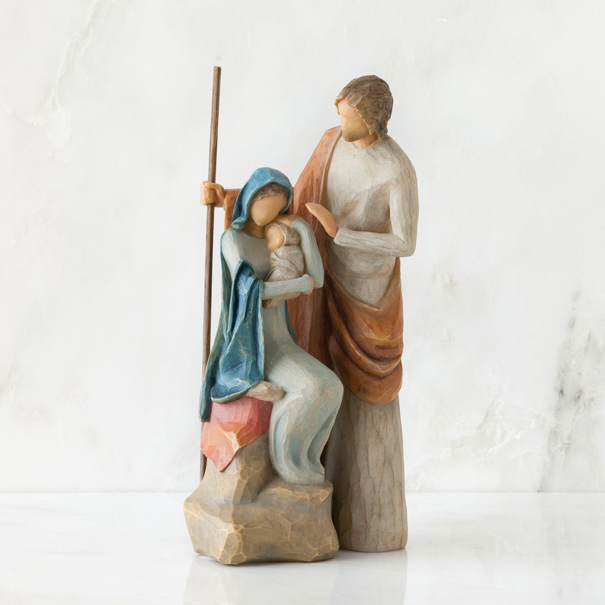 ウィローツリー The Holy Family 聖家族 19cm | キリスト 降誕セット 馬小屋セット ナティビティ プレゼピオ 置物 彫刻 人形 インテリア スーザン・ローディ Willow Tree 正規輸入品