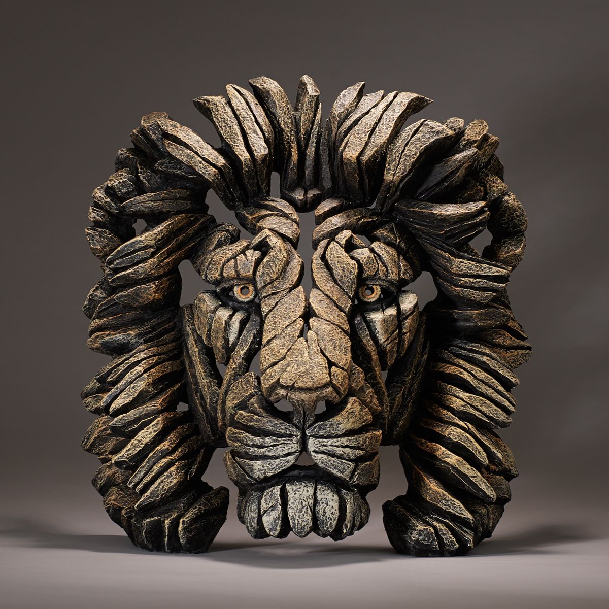 Edge Bust Lion 幅43x奥行29x43(cm) 彫刻 置物 オブジェ フィギュア 動物 大きい リアル アート マット バックリー 正規輸入品