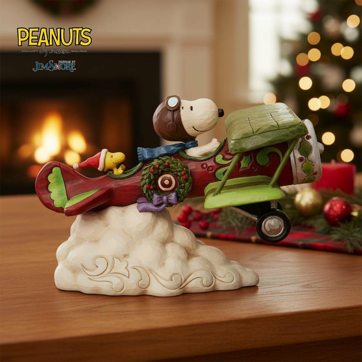 【スーパーSALE割引】 スヌーピー フライングエース 飛行機 13cm クリスマス | ジムショア ピーナッツ グッズ フィギュア 人形 置物 彫刻 Jim Shore 正規輸入品