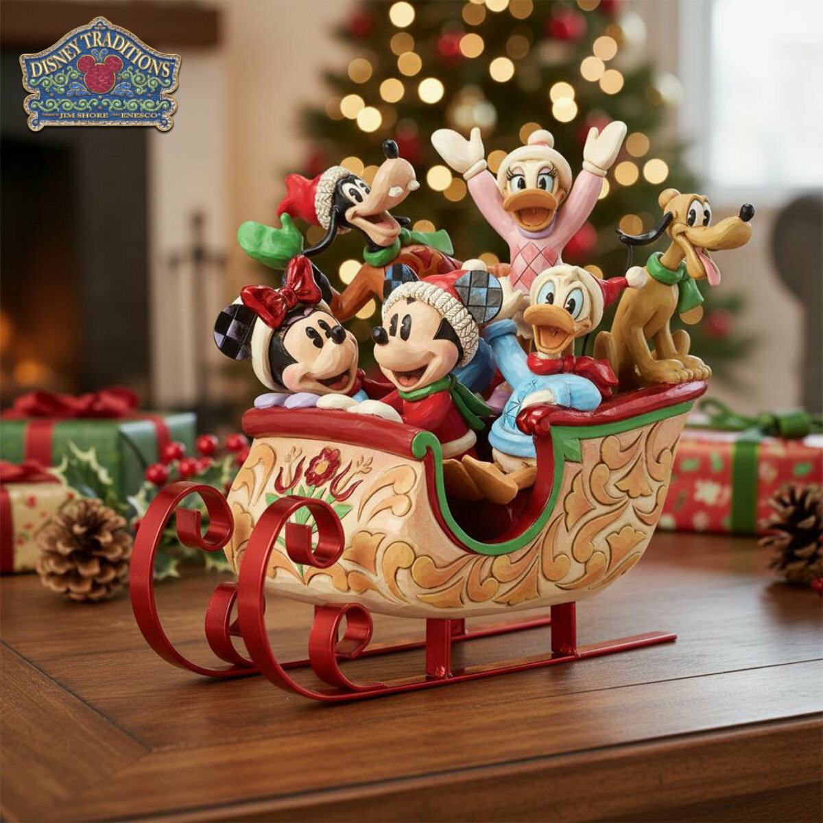 ミッキー&フレンズ そり 20.3cm クリスマス | ディズニー トラディションズ ジムショア グッズ フィギ..