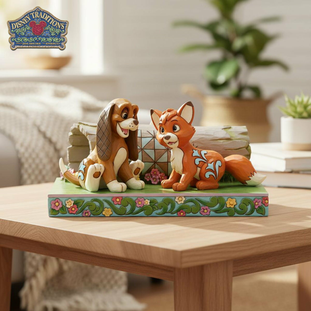フォックス アンド ザ ハウンド 10.5cm きつねと猟犬 | ディズニー トラディションズ ジムショア グッズ フィギュア 人形 置物 彫刻 Jim Shore 正規輸入品