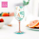 【スーパーSALE割引】 Lolita ワイングラス Sailboats and Sand Dollars 22.4cm ヨットとサンドダラー | かわいい おしゃれ ポップ モダン デザイン食器 アート ロリータ・ヤンシー 正規輸入品