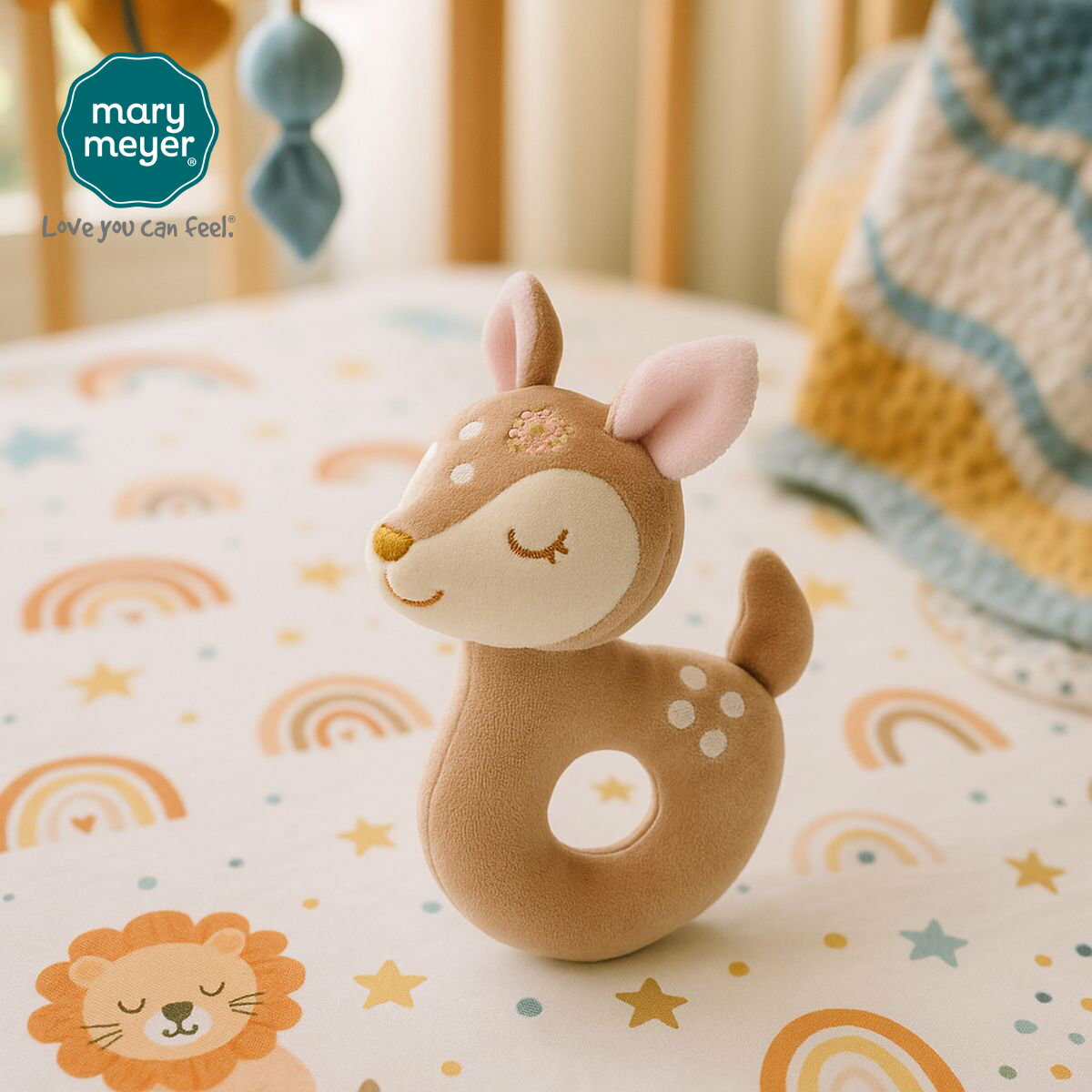 メリーマイヤー イッシーグリッツィー バンビ ラトル 15cm | ぬいぐるみ ナチュラルカラー 動物 どうぶつ ファーストトイ ベビー 赤ちゃん こども Mary Meyer 正規輸入品