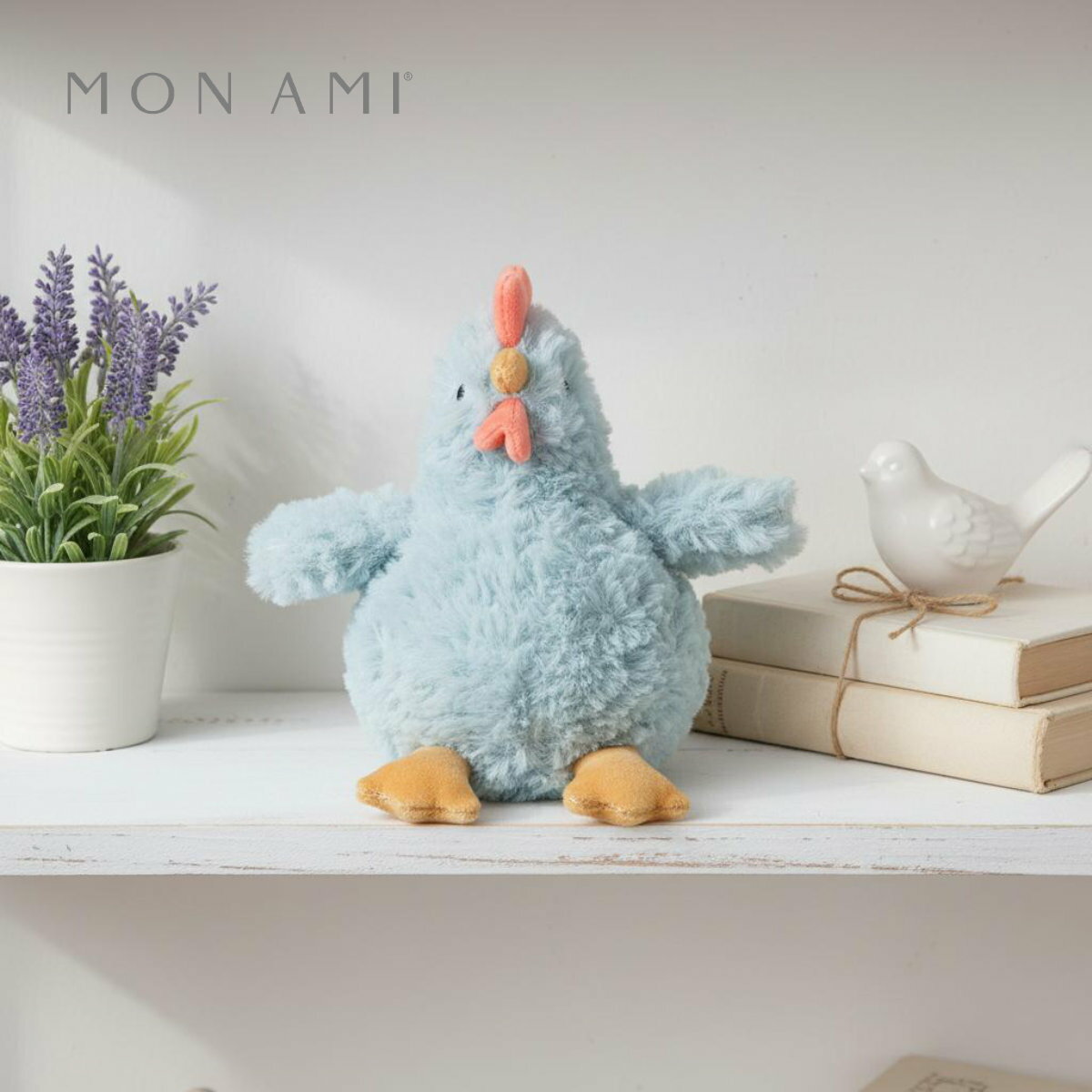 乐天商城 - 【スーパーSALE割引】 ヘーゼルヘン ブルー 15.5cm ニワトリ | モナミ ぬいぐるみ 雑貨 アート デザイン かわいい ファーストトイ ギフト プレゼント Mon Ami 正規輸入品