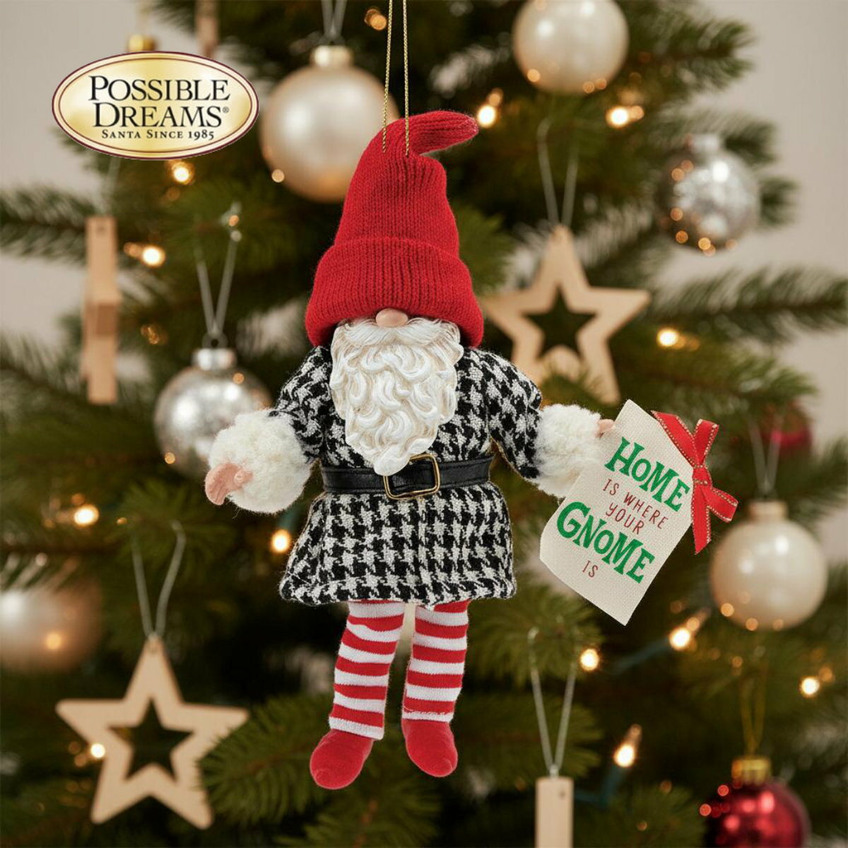 Gnome Home オーナメント 19.8cm | サンタ サンタクロース 人形 置物 フィギュア クリスマス ホリデー Possible Dreams 正規輸入品