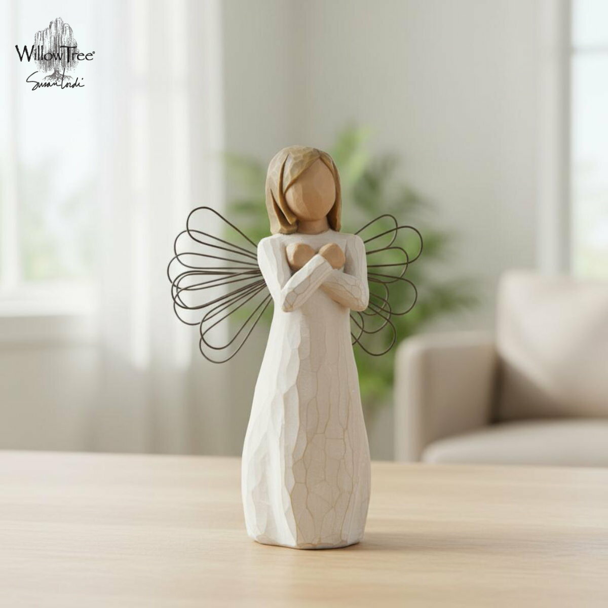 ウィローツリー天使像 Sign for Love - 愛のしるし 13cm | おしゃれ 置物 彫刻 人形 インテリア スーザン・ローディ 正規輸入品