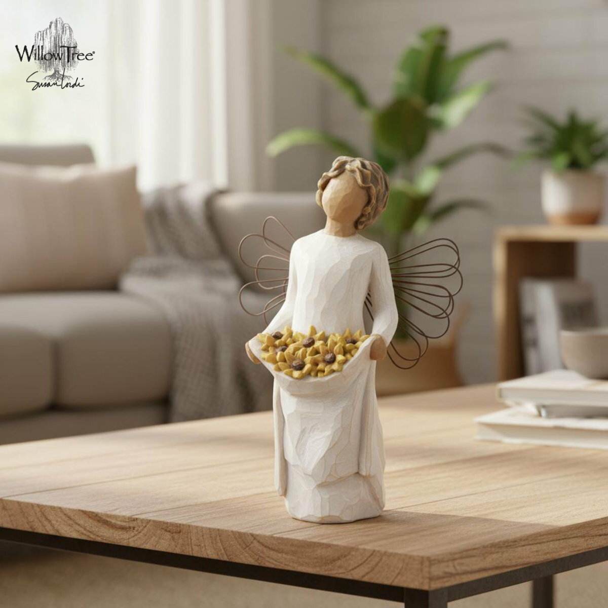 ウィローツリー天使像 Sunshine - 陽光 14cm | おしゃれ 置物 彫刻 人形 インテリア スーザン・ローディ 正規輸入品